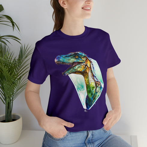 Stained Glass Velociraptor - Short Sleeve Tee